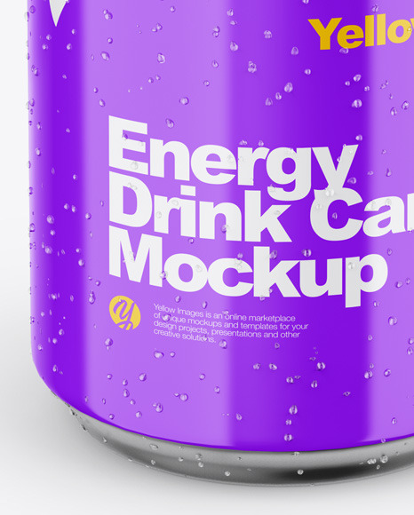 Metallic Can W/ Glossy Finish Mockup