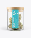 Glass Jar w/ Weed Buds Mockup