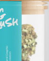 Glass Jar w/ Weed Buds Mockup