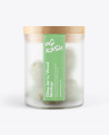 Frosted Glass Jar w/ Weed Buds Mockup