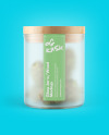 Frosted Glass Jar w/ Weed Buds Mockup