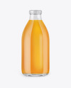 Clear Glass Bottle With Apple Juice Mockup