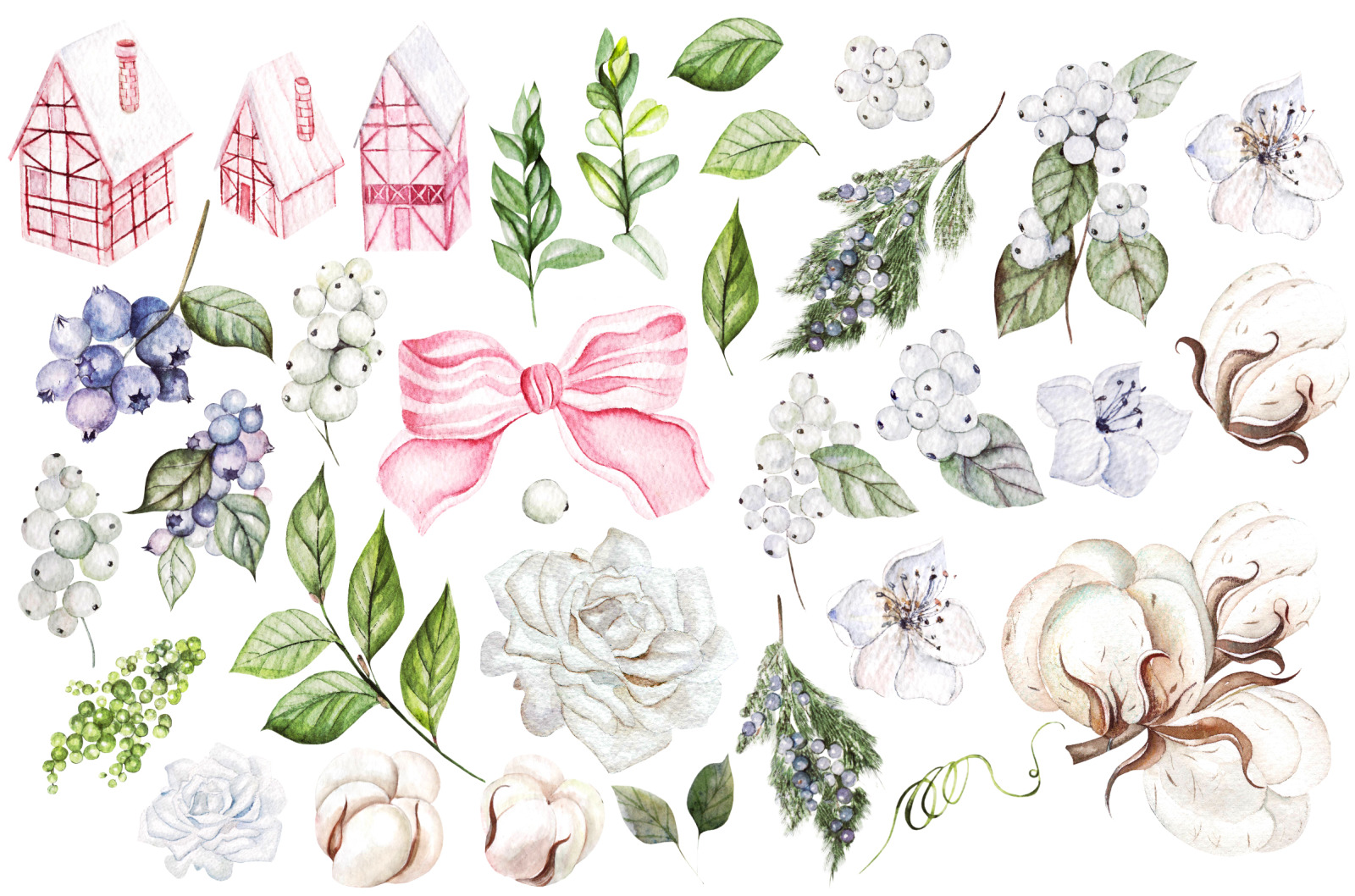 Watercolor Merry Christmas Watercolor Merry Christmas