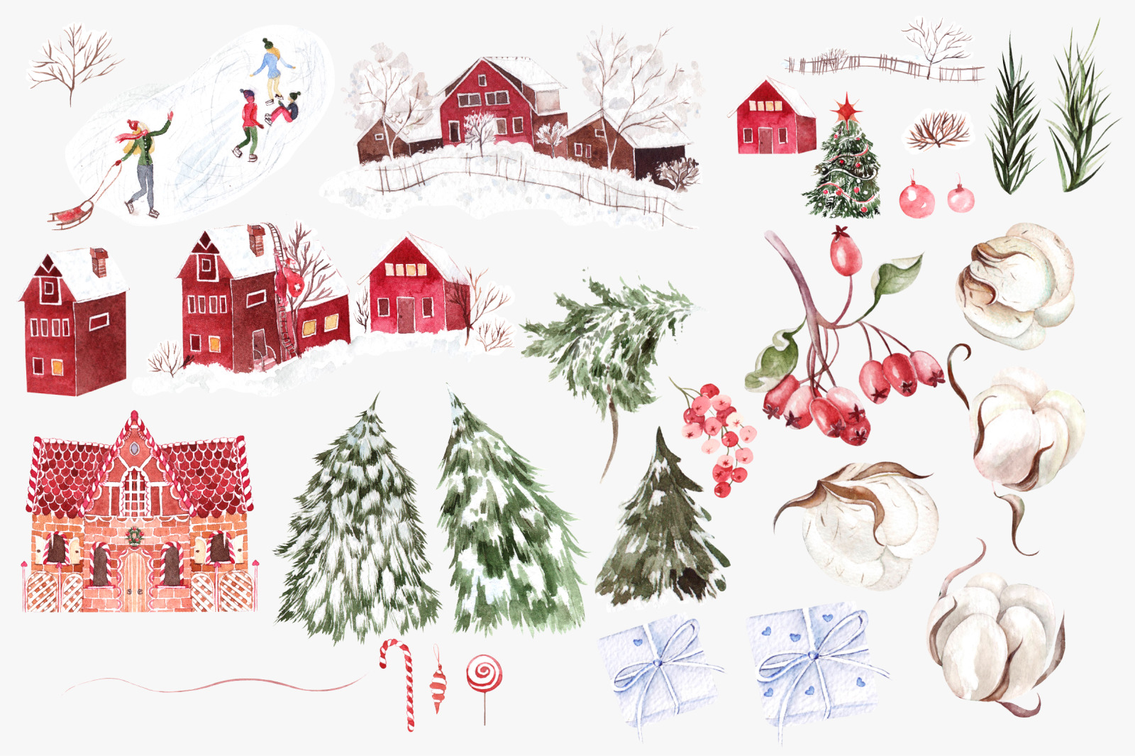 Watercolor Merry Christmas Watercolor Merry Christmas