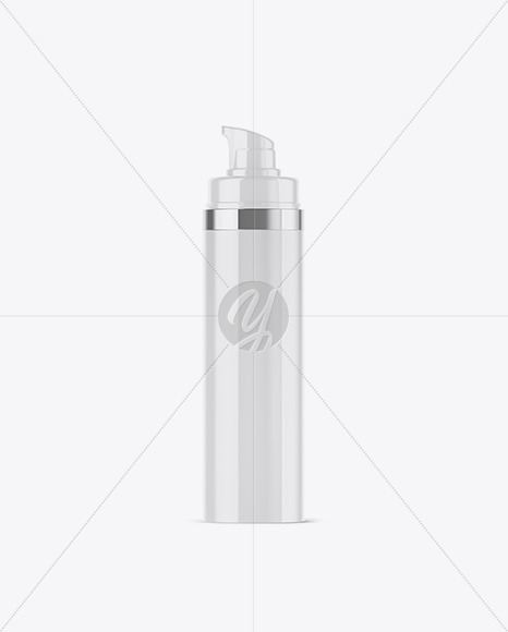 Glossy Bottle with Pump Mockup