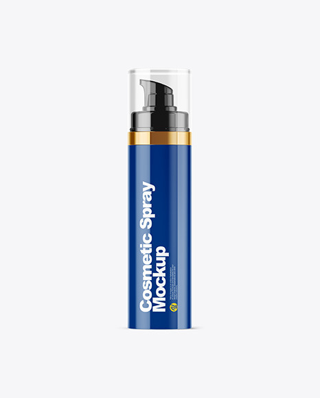 Glossy Bottle with Pump Mockup