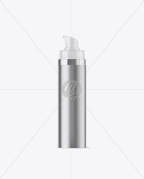 Metallic Bottle with Pump Mockup