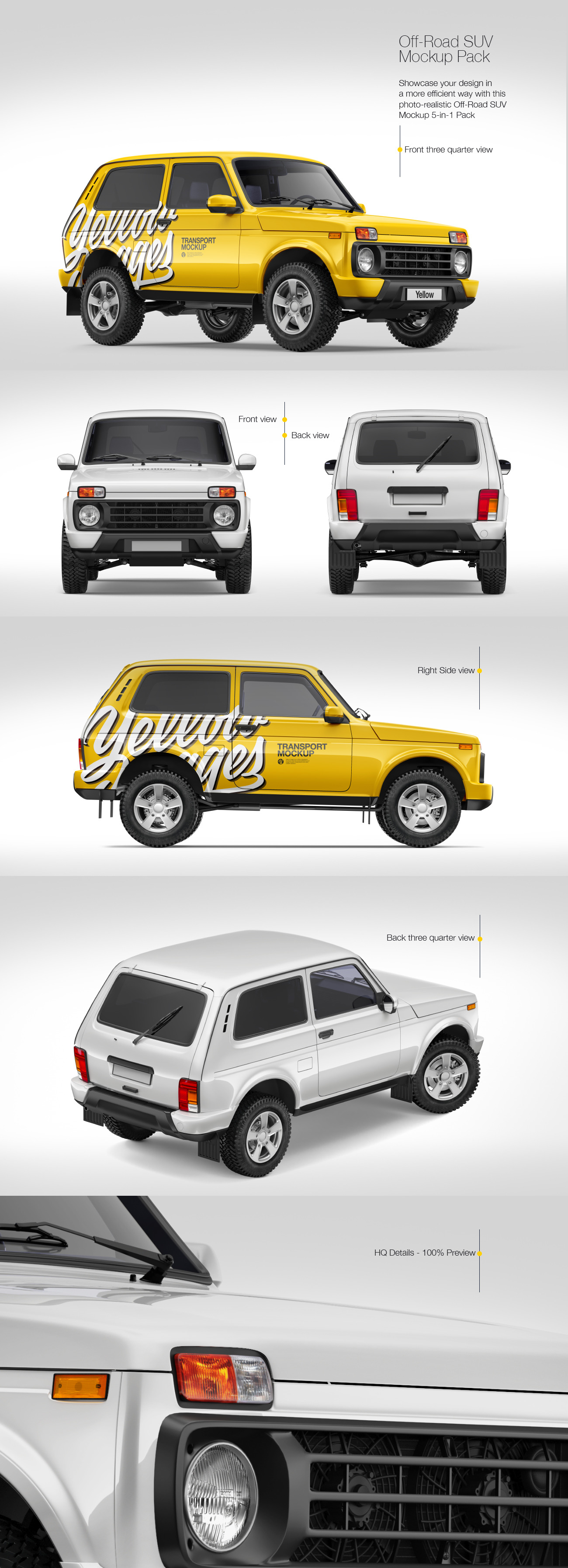 Off-Road SUV Mockup Pack Off-Road SUV Mockup Pack