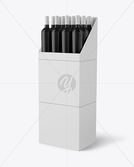 Stand with Red Wine Bottles Mockup