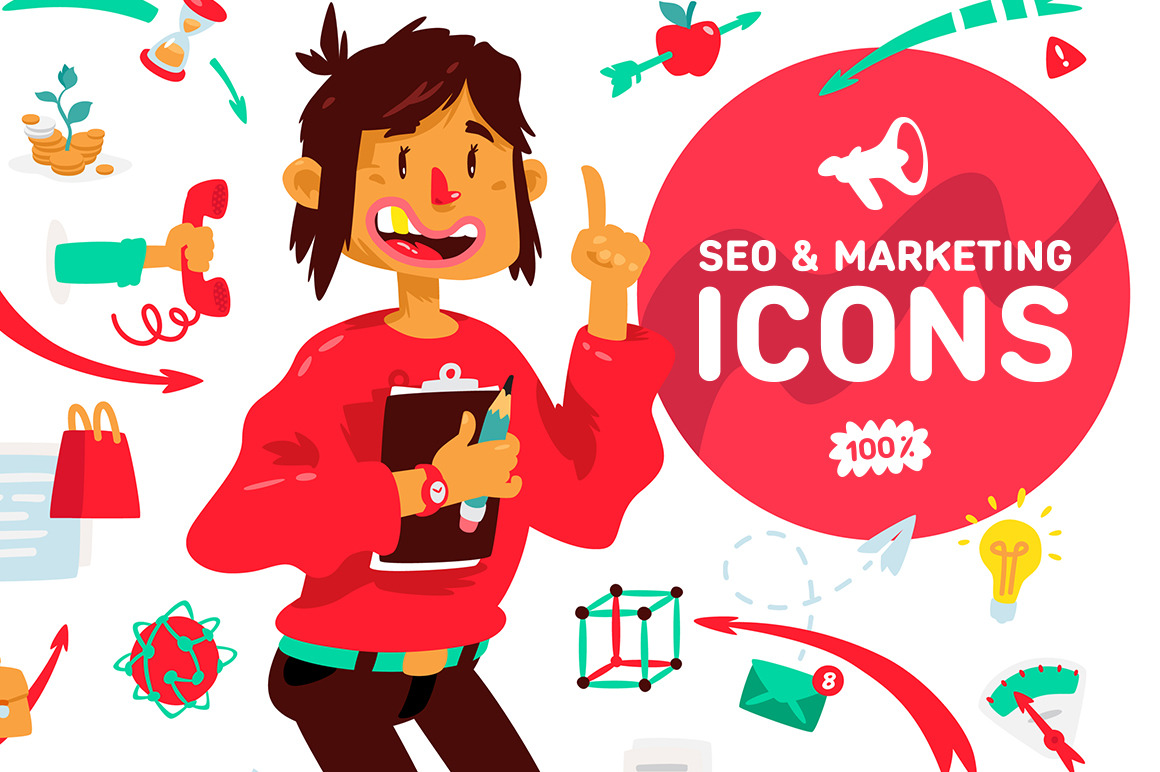 Icons and illustrations for SEO and marketing Icons and illustrations for SEO and marketing