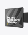 Metallic Square Signboard Mockup