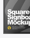 Metallic Square Signboard Mockup