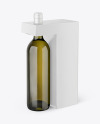 Antique Green Glass Wine Bottle with Box Mockup