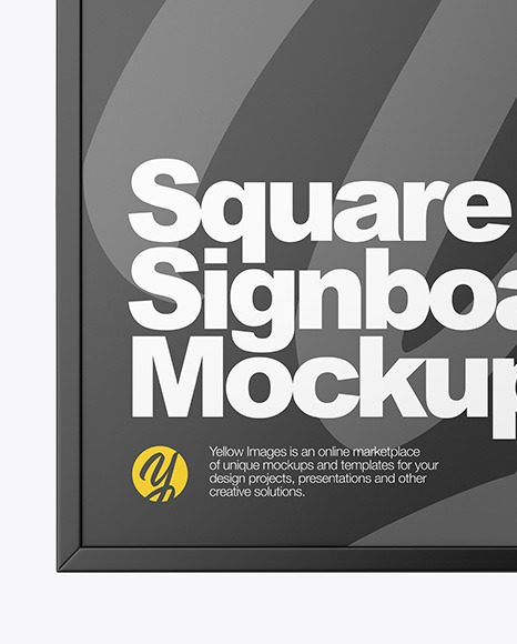 Plastic Square Signboard Mockup