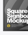 Plastic Square Signboard Mockup