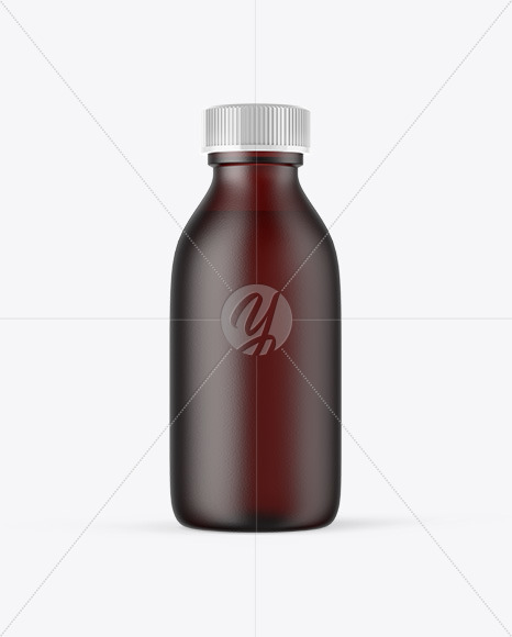 Frosted Dark Amber Glass Oil Bottle Mockup