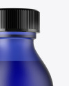 Frosted Blue Glass Oil Bottle Mockup