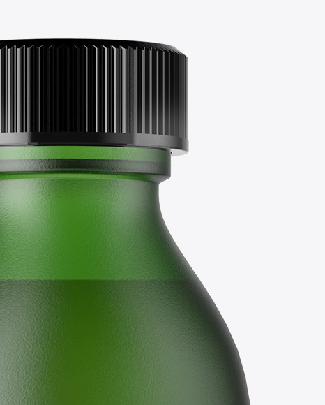 Frosted Green Glass Oil Bottle Mockup