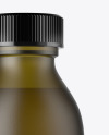 Frosted Antique Green Glass Oil Bottle Mockup