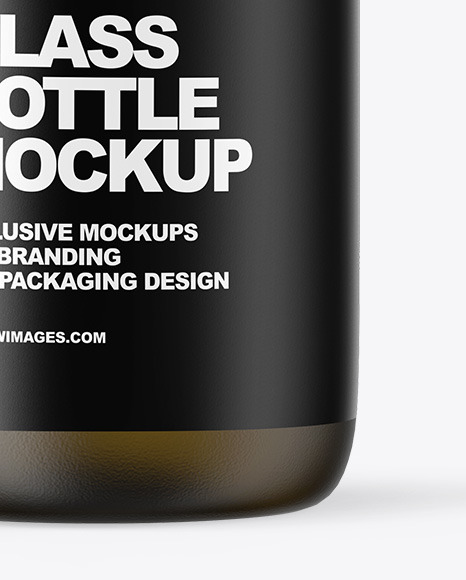 Frosted Antique Green Glass Oil Bottle Mockup