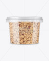 Plastic Container w/ Peanuts Mockup - Front View