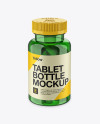 Green Pill Bottle Mockup (High-Angle Shot)