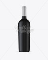 Black Matte Wine Bottle Mockup - Front View