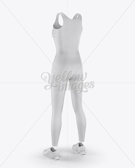 Women's Fitness Kit Mockup - Back Halfside View