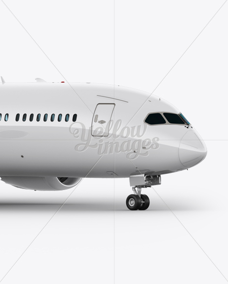 Boeing 787 Dreamliner Mockup - Front 3/4 View - Free Download Images