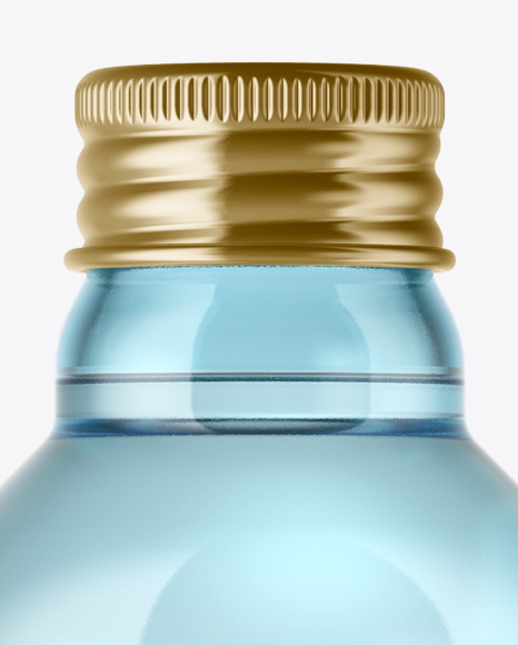Aqua Blue Glass Bottle w/ Metal Cap Mockup