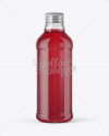 Glass Bottle with Red Drink Mockup