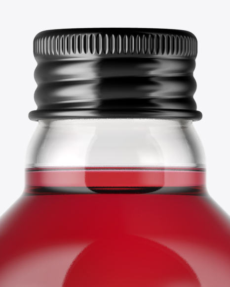 Glass Bottle with Red Drink Mockup