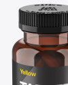 Amber Pill Bottle Mockup (High-Angle Shot)