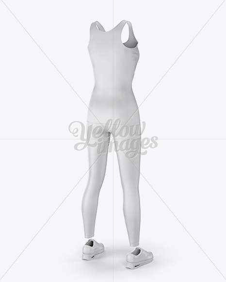 Women's Fitness Kit Mockup - Back Halfside View