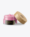 Opened Clear Glass Cosmetic Jar Mockup Opened Clear Glass Cosmetic Jar Mockup