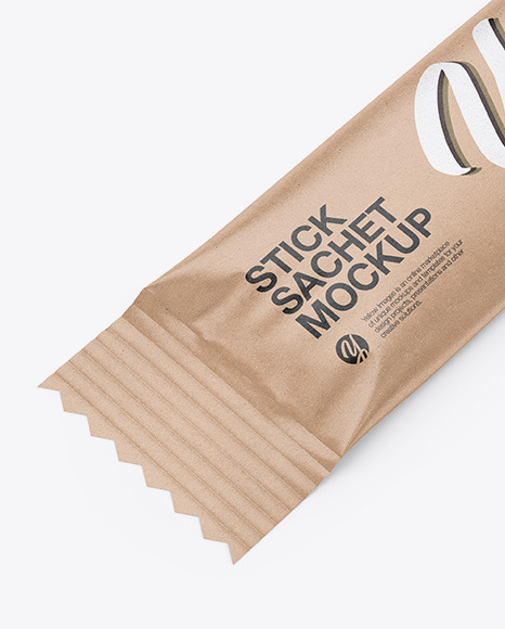 Kraft Stick Sachet - Half Side View