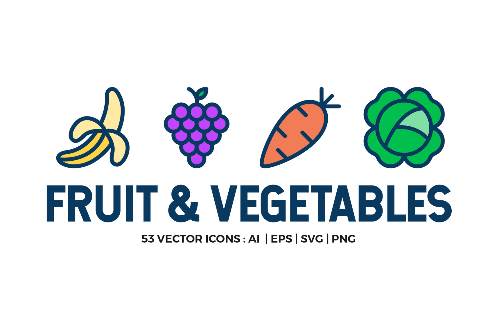 Fruit and Vegetables Icon Set Fruit and Vegetables Icon Set