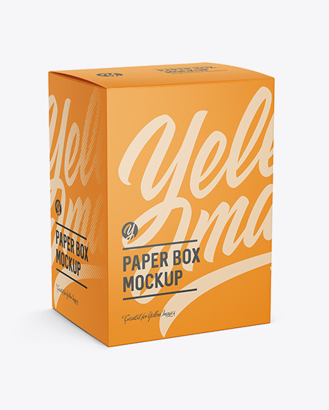 Paper Box Mockup - Halfside View