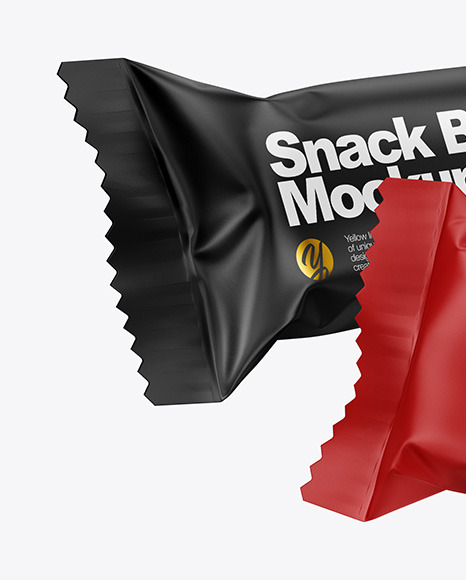 Two Matte Snack Bars Mockup