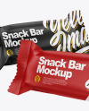 Two Matte Snack Bars Mockup