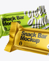 Two Metallic Snack Bars Mockup