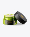 Opened Metallic Cosmetic Jar Mockup Opened Metallic Cosmetic Jar Mockup