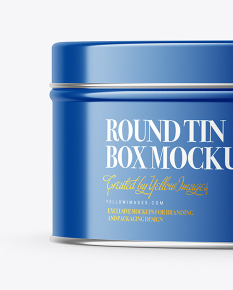 Glossy Round Tin Box Mockup