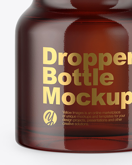 5ml Amber Glass Dropper Bottle Mockup