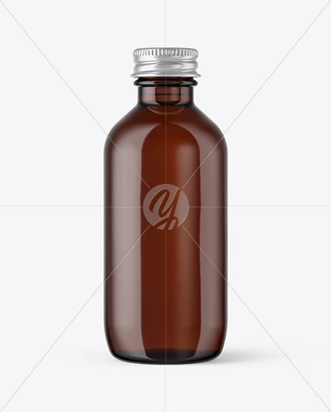 Amber Glass Bottle Mockup