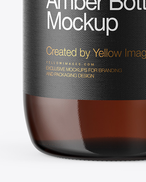 Amber Glass Bottle Mockup