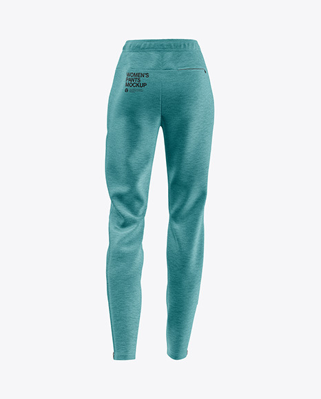 Women's Melange Pants Mockup - Back View - Track pants mockup