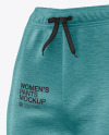 Women's Melange Pants Mockup - Front Half Side View