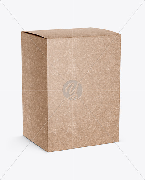 Kraft Paper Box Mockup - Halfside View