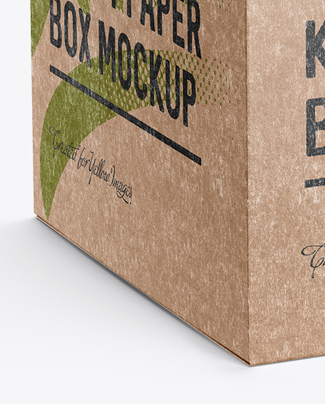 Kraft Paper Box Mockup - Halfside View